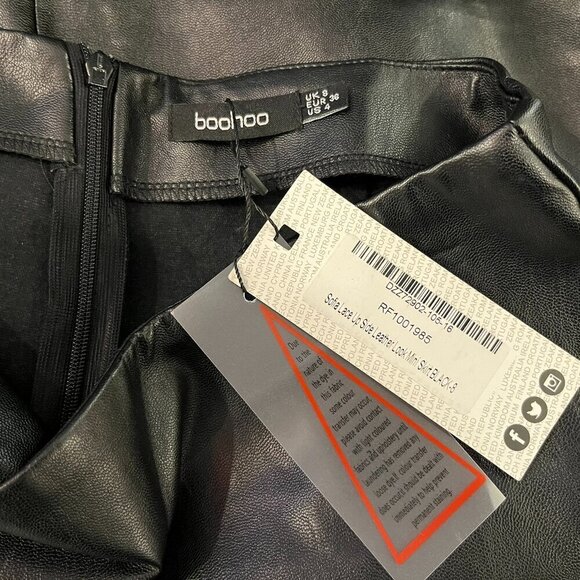 BOOHOO Women's Sofia Lace Up Side Leather Look Mini Skirt - US Size 4 - NWT - Picture 3 of 3